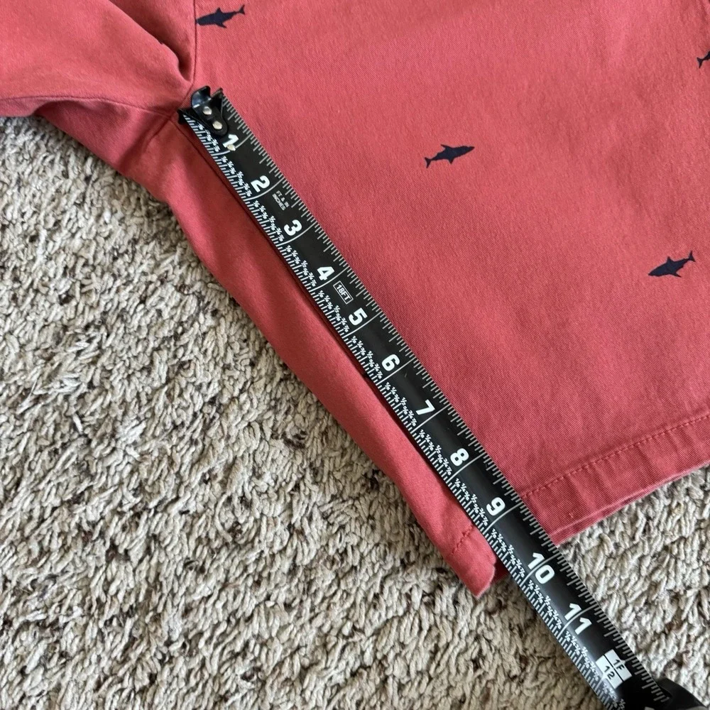 Old Navy Ultimate Slim Shorts 30 Red‎ Shark Print Chino Casual Summer